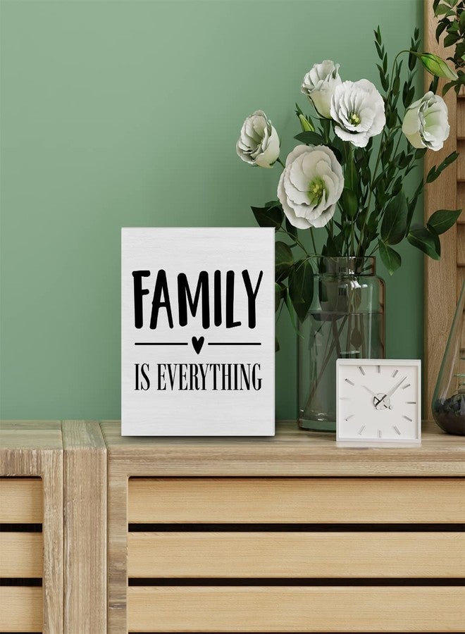 PIXCEOS Family is Everything Decorative Wooden Box Sign Family Home Wood Block Plaque Decor Rustic Shelf or Wall Display for Living Room Bedroom - Image 5